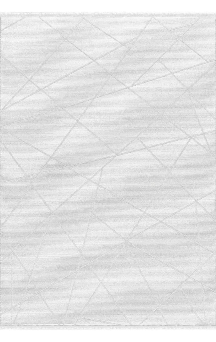 Merinos Halı Diyez 37917 060 Krem – İnce Çizgi Geometrik Halı
