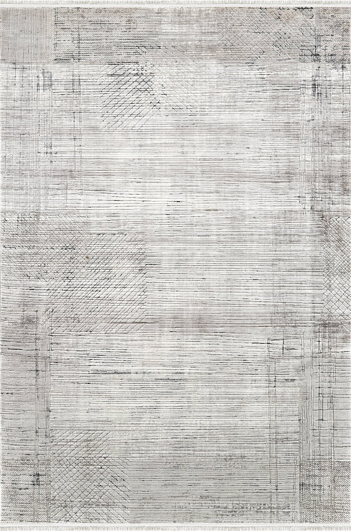 Royal Halı Luce ZL03A krem bej zeminli eskitme çapraz geometrik dokulu modern halı