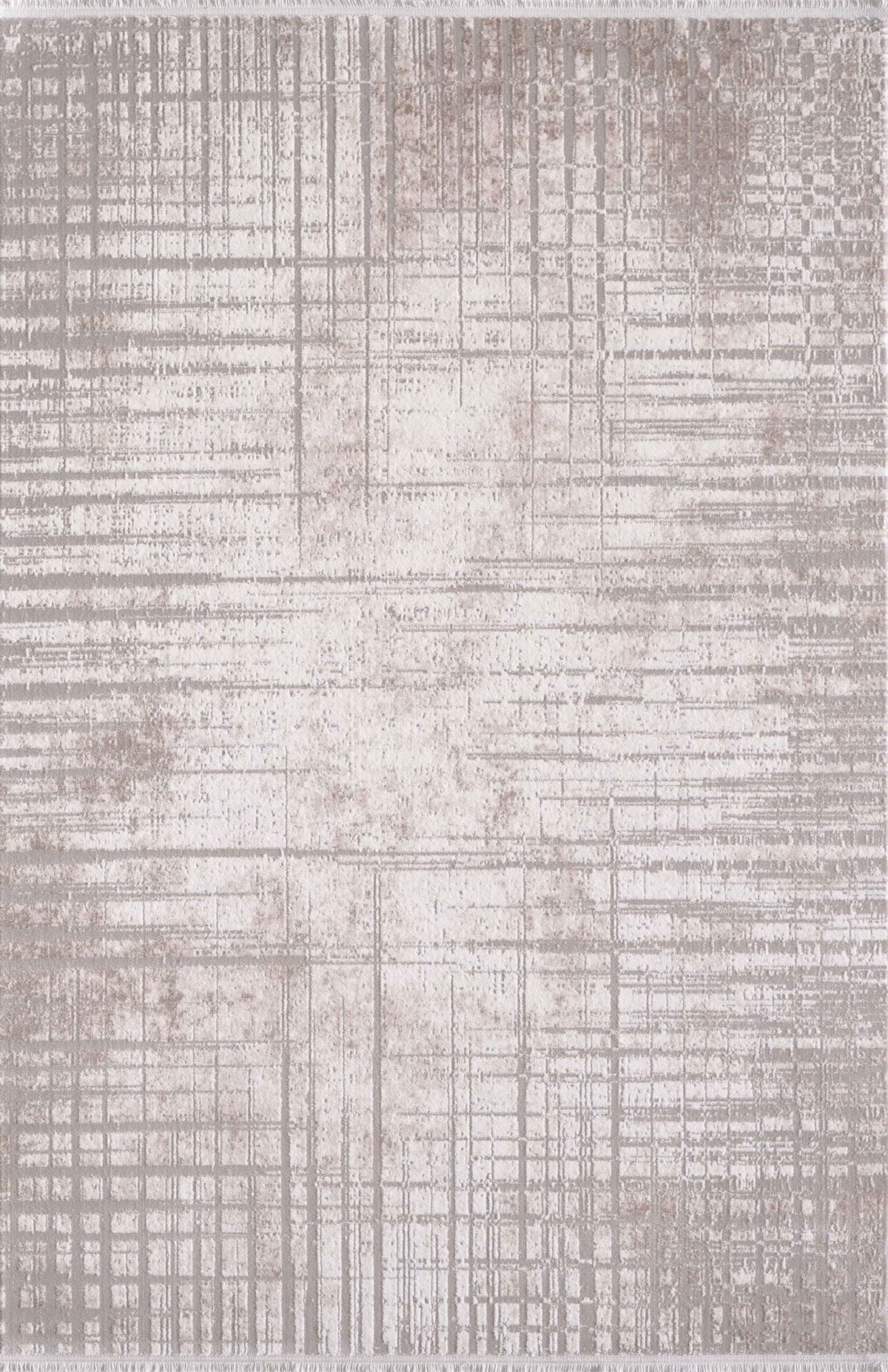 Artemis Halı Nora 05854B Bej Krem – Izgara Desenli Modern Halı