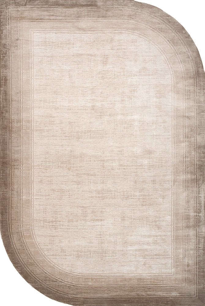 Artemis Halı Art Shape Y1023D Krem Bej – Yuvarlak Köşeli Özel Formlu Halı