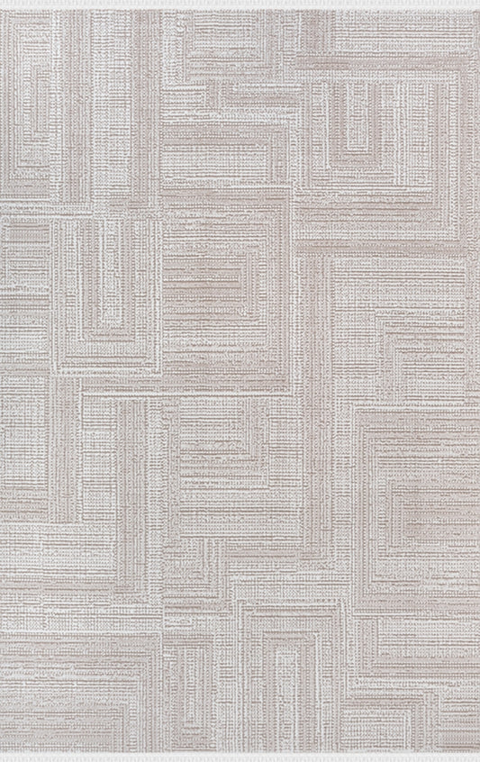Merinos Halı Arden 79415 071 Vizon – Geometrik Çizgili Halı