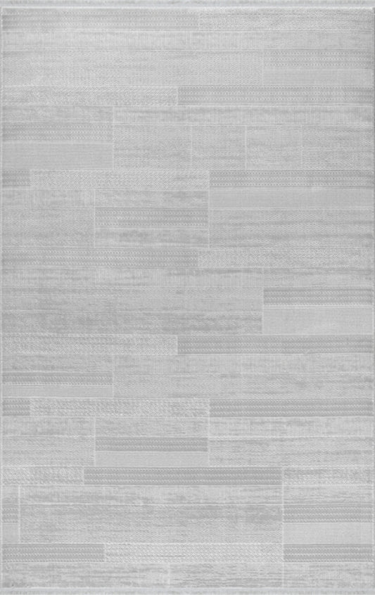 Merinos Halı Premium 69800 095 Gri – Çizgi Bloklu Halı