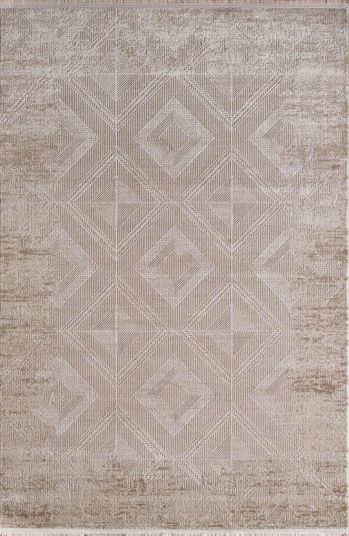 Artemis Halı Pia 01111B Krem Bej – Baklava Desenli Eskitme Halı