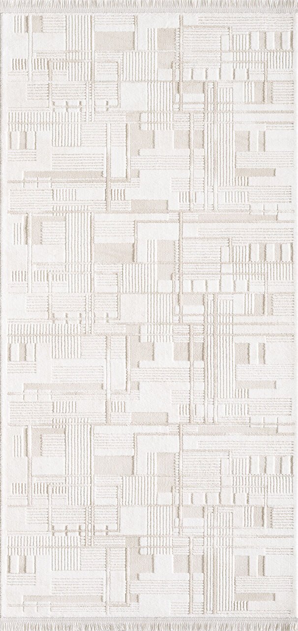 Artemis Halı Samoa 02378B Krem Çizgili – Blok Geometrik Modern Halı