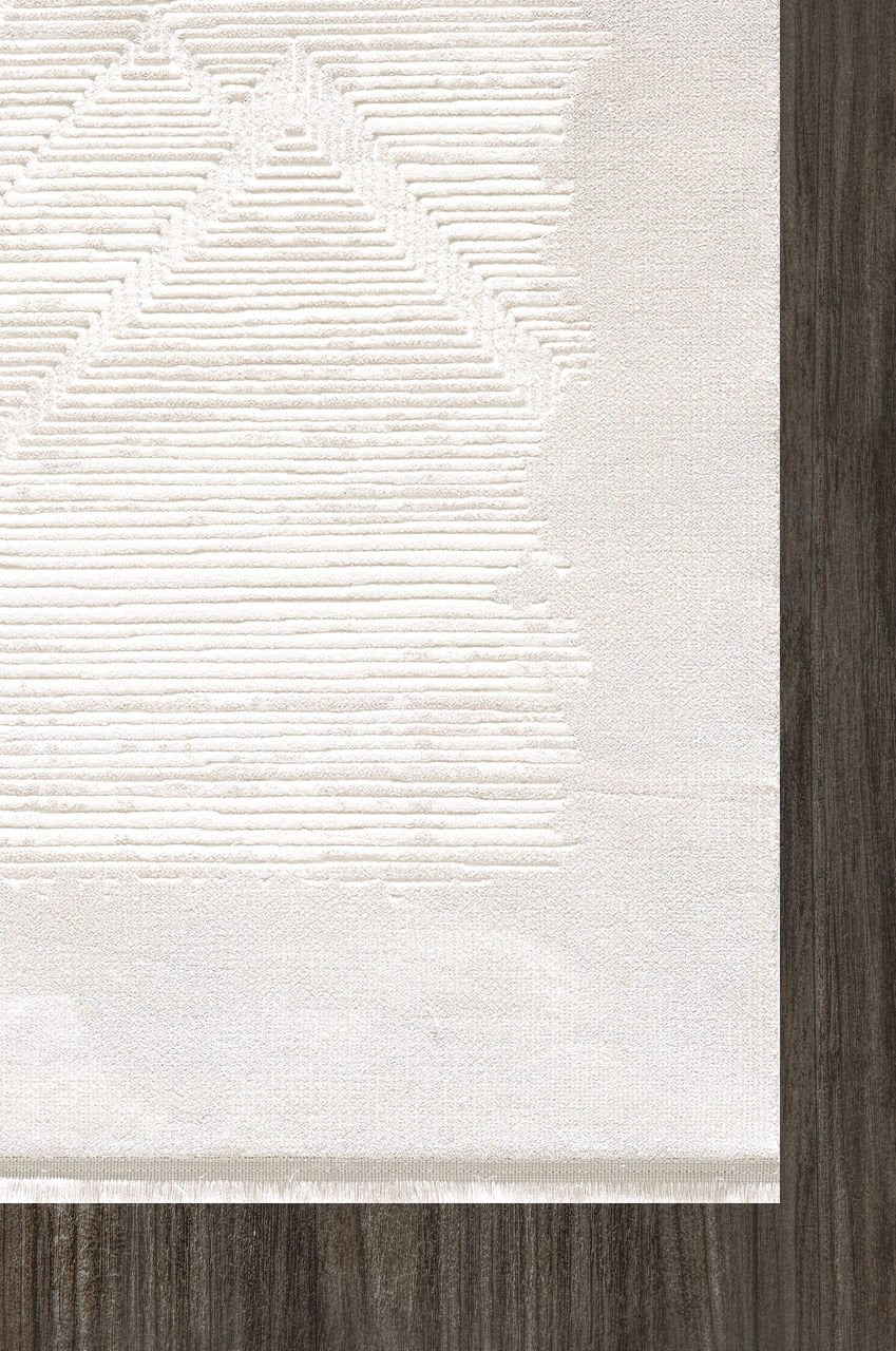 Artemis Halı Murano 06431F Krem Bej – Baklava Çizgili Modern Halı