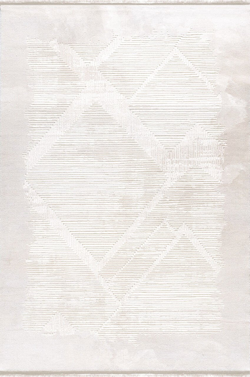 Artemis Halı Murano 06431F Krem Bej – Baklava Çizgili Modern Halı