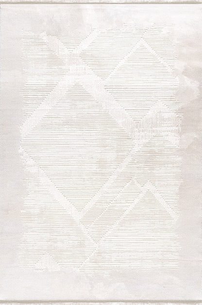 Artemis Halı Murano 06431F Krem Bej – Baklava Çizgili Modern Halı