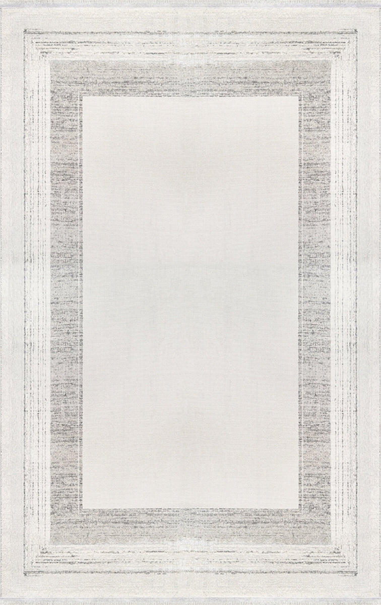 Merinos Halı Lion 62744 095 Krem Gri – Çerçeveli Sade Halı