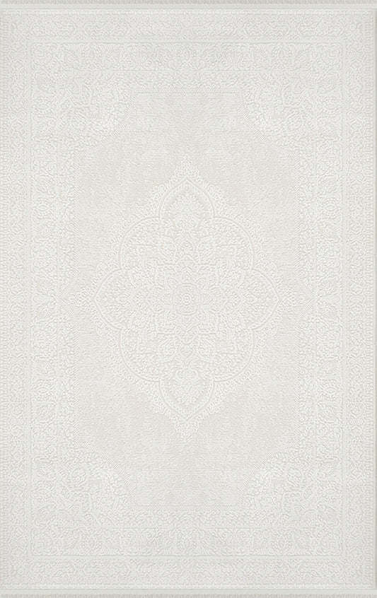 Merinos Halı Arden 73395 060 Krem – Madalyonlu Bordürlü Halı