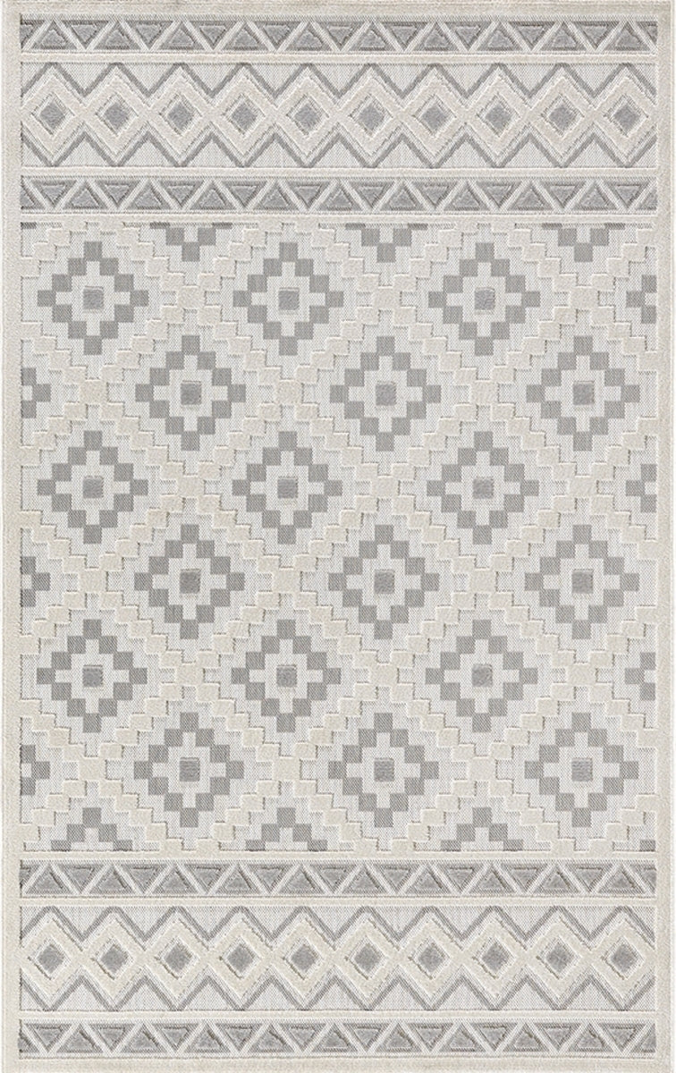 Merinos Halı Launge 54097 260 Krem Gri – Etnik Desenli Halı
