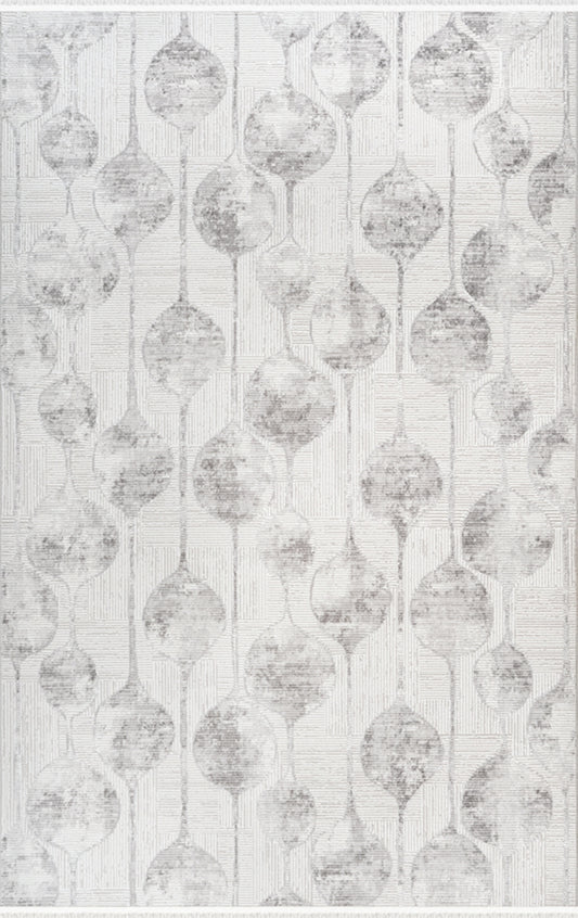 Merinos Halı Vega 90237 095 Krem Gri – Damla Motifli Halı