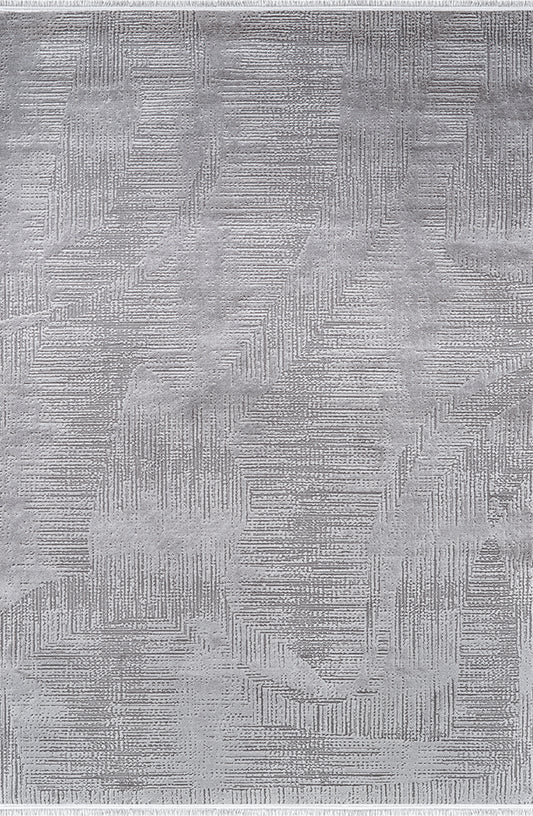 Pierre Cardin NORA UN05B mavi gri tonlu soyut desenli modern salon halısı