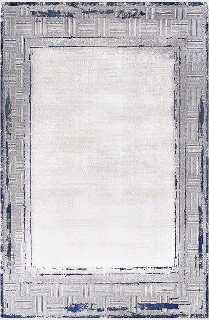 Pierre Cardin PİER ZEN HG26A krem zeminli, lacivert-gri bordürlü modern halı