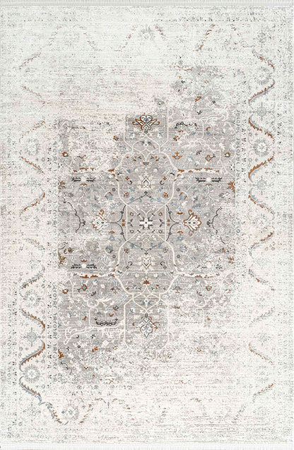 Pierre Cardin Galenda JH03B krem zeminli gri eskitme göbek desenli modern halı