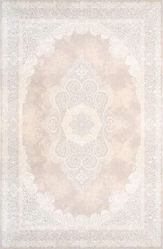 Pierre Cardin PİER ZEN HG07A krem ve pudra pembe tonlu göbek desenli klasik halı