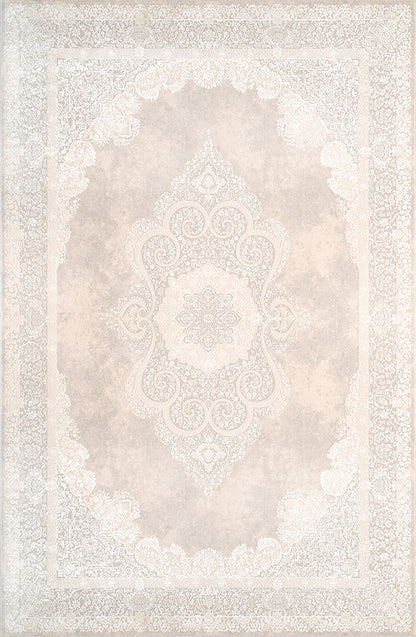 Pierre Cardin PİER ZEN HG07A krem ve pudra pembe tonlu göbek desenli klasik halı