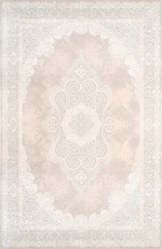 Pierre Cardin PİER ZEN HG07A krem ve pudra pembe tonlu göbek desenli klasik halı
