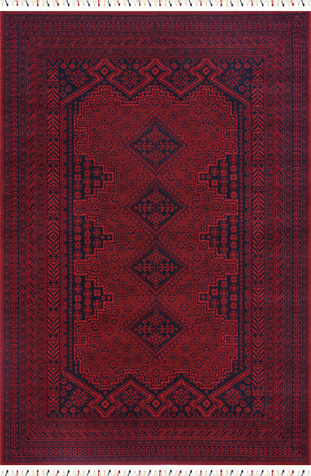 Pierre Cardin HISTORY HY37A bordo zeminli etnik baklava desenli vintage halı