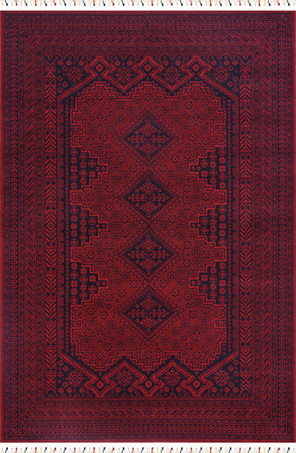 Pierre Cardin HISTORY HY37A bordo zeminli etnik baklava desenli vintage halı