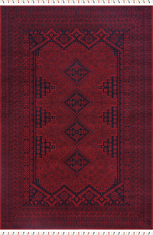 Pierre Cardin HISTORY HY37A bordo zeminli etnik baklava desenli vintage halı