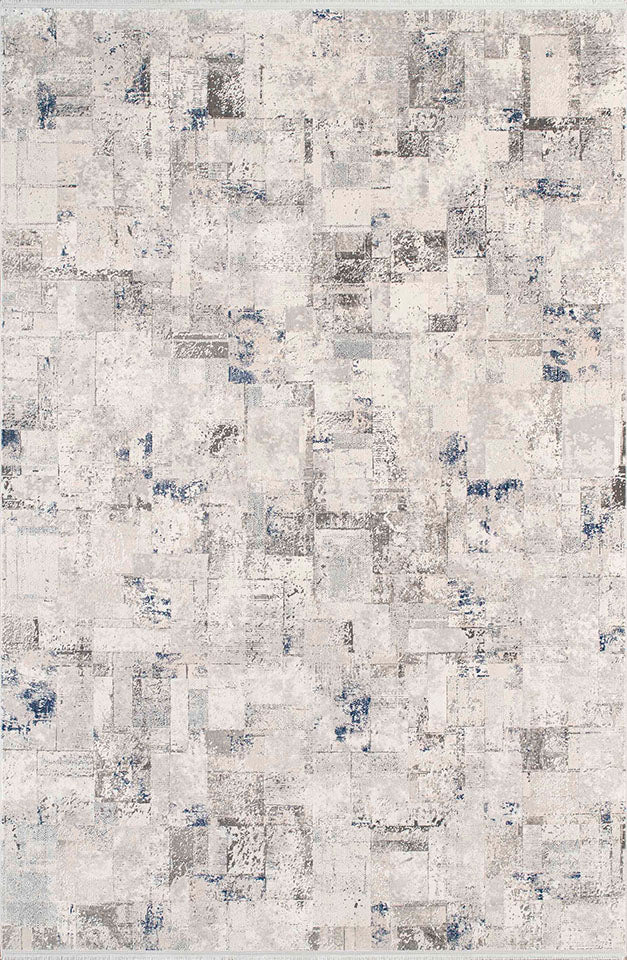Pierre Cardin HG14A gri ve krem tonlu soyut patchwork desenli modern halı