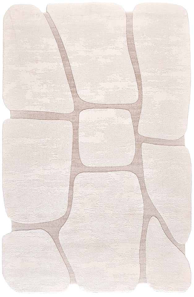 Pierre Cardin ELİZ ZE02B krem zeminli vizon hatlı organik desenli modern halı