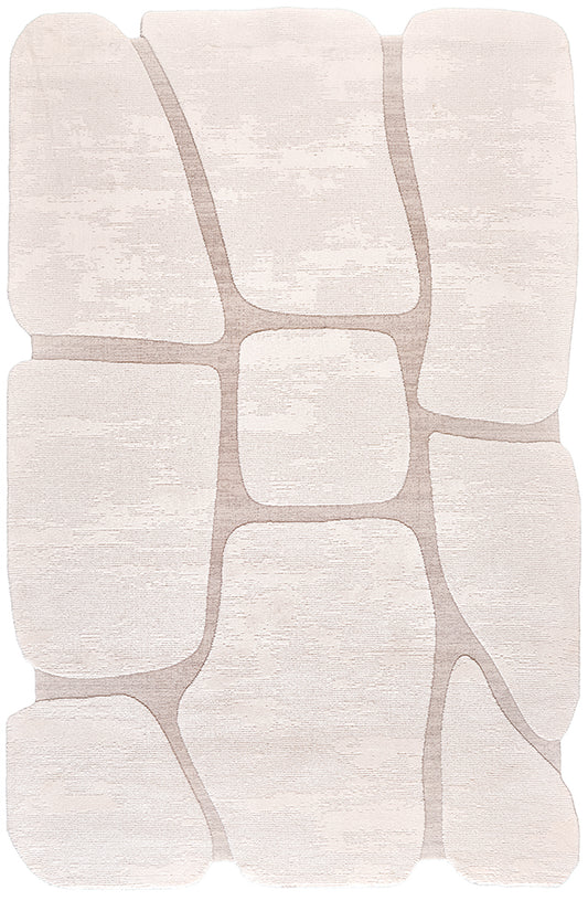 Pierre Cardin ELİZ ZE02B krem zeminli vizon hatlı organik desenli modern halı