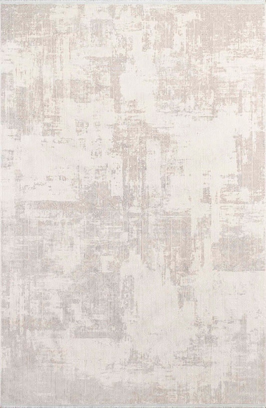 Pierre Cardin HG11A krem ve gri tonlu soyut eskitme desenli modern halı