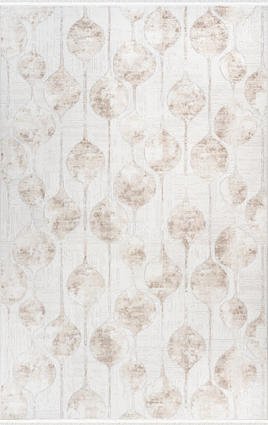 Merinos Halı Vega 90237 070 Krem Bej – Damla Motifli Halı