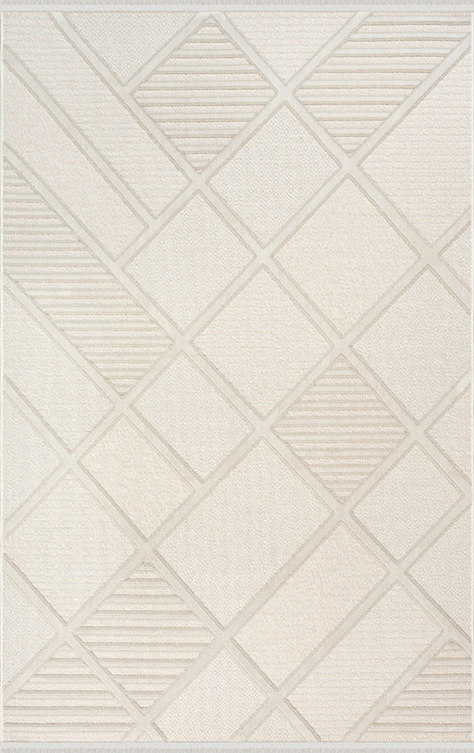Merinos Halı Havana 73480 070 Krem Bej – Baklava Geometrik Halı