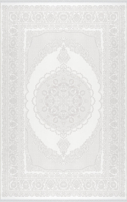 Merinos Halı Premium 69810 060 Krem – Madalyonlu Klasik Halı
