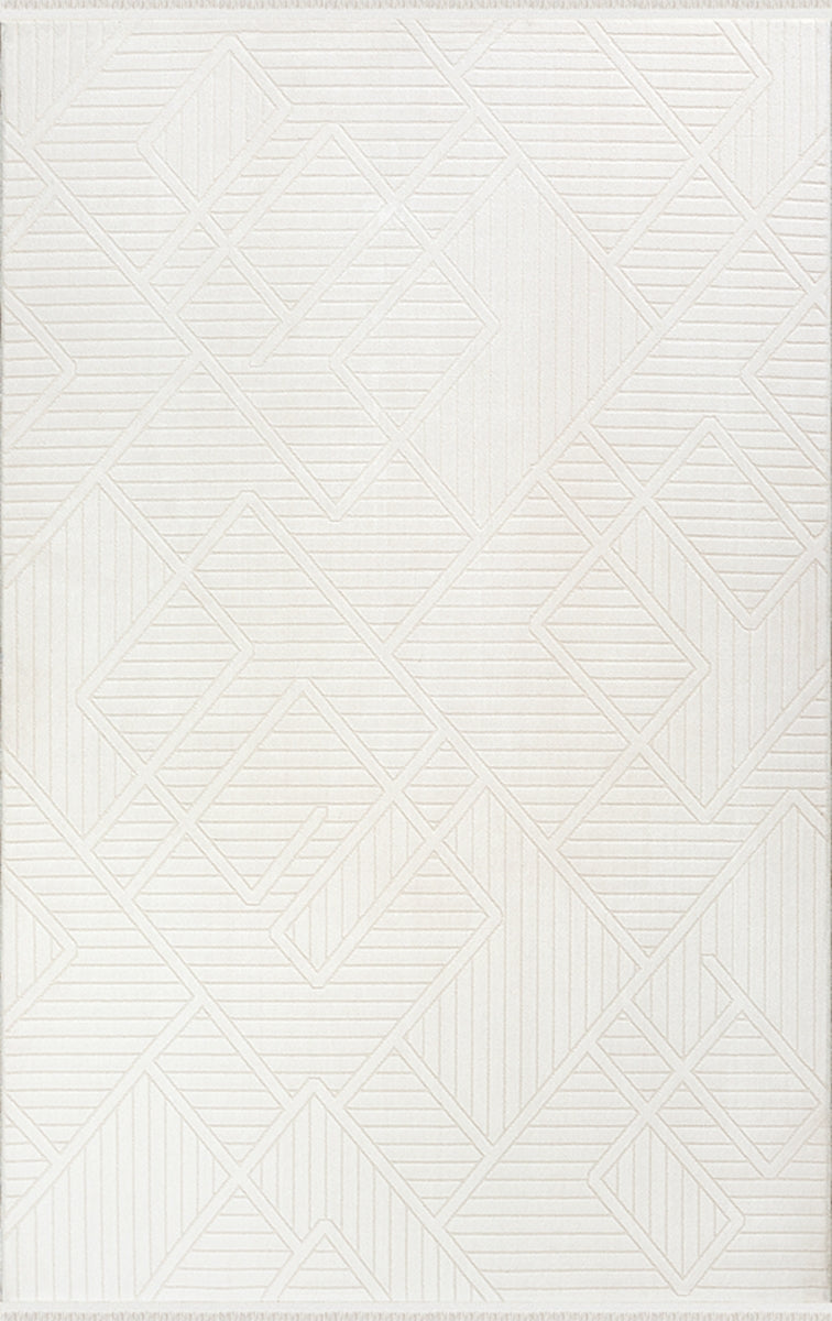 Merinos Halı Vega 74105 060 Krem – Ton Sür Ton Geometrik Halı