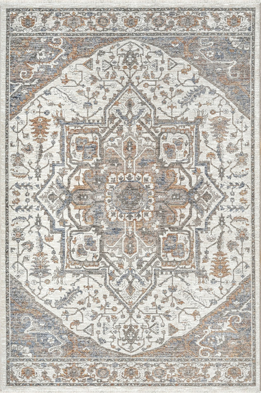 Merinos Halı Valeria 91047 110 Krem Renkli – Etnik Madalyonlu Halı