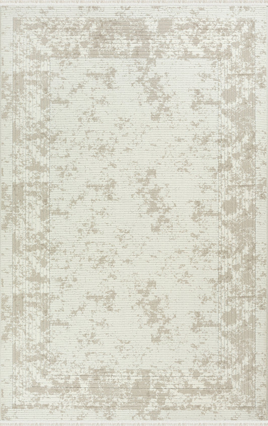 Merinos Halı Ritim 74212 060 Krem Bej – Eskitme Bordürlü Halı