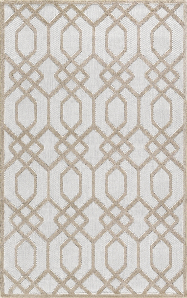 Merinos Halı Launge 54094 270 Krem Bej – Kafes Geometrik Halı