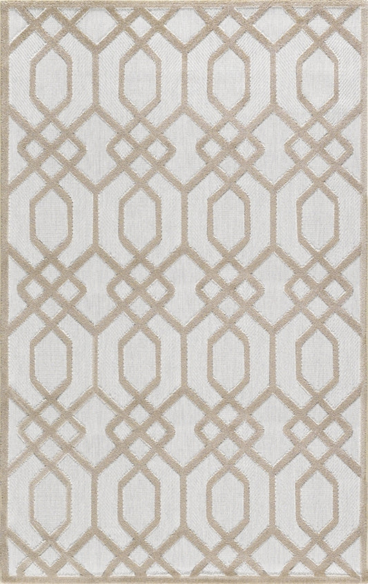 Merinos Halı Launge 54094 270 Krem Bej – Kafes Geometrik Halı