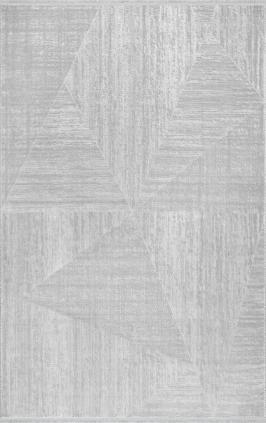 Merinos Halı Premium 69804 095 Gri – Ton Sür Ton Geometrik Halı