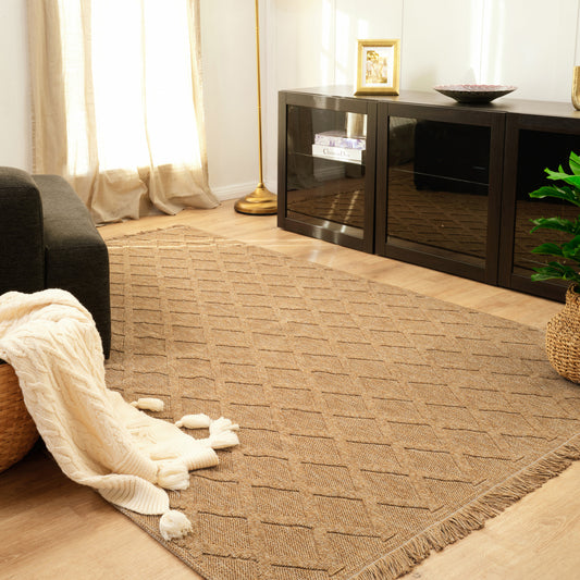 Kaşmir Halı Kilim/Jüt Belek Yıkanabilir Halı