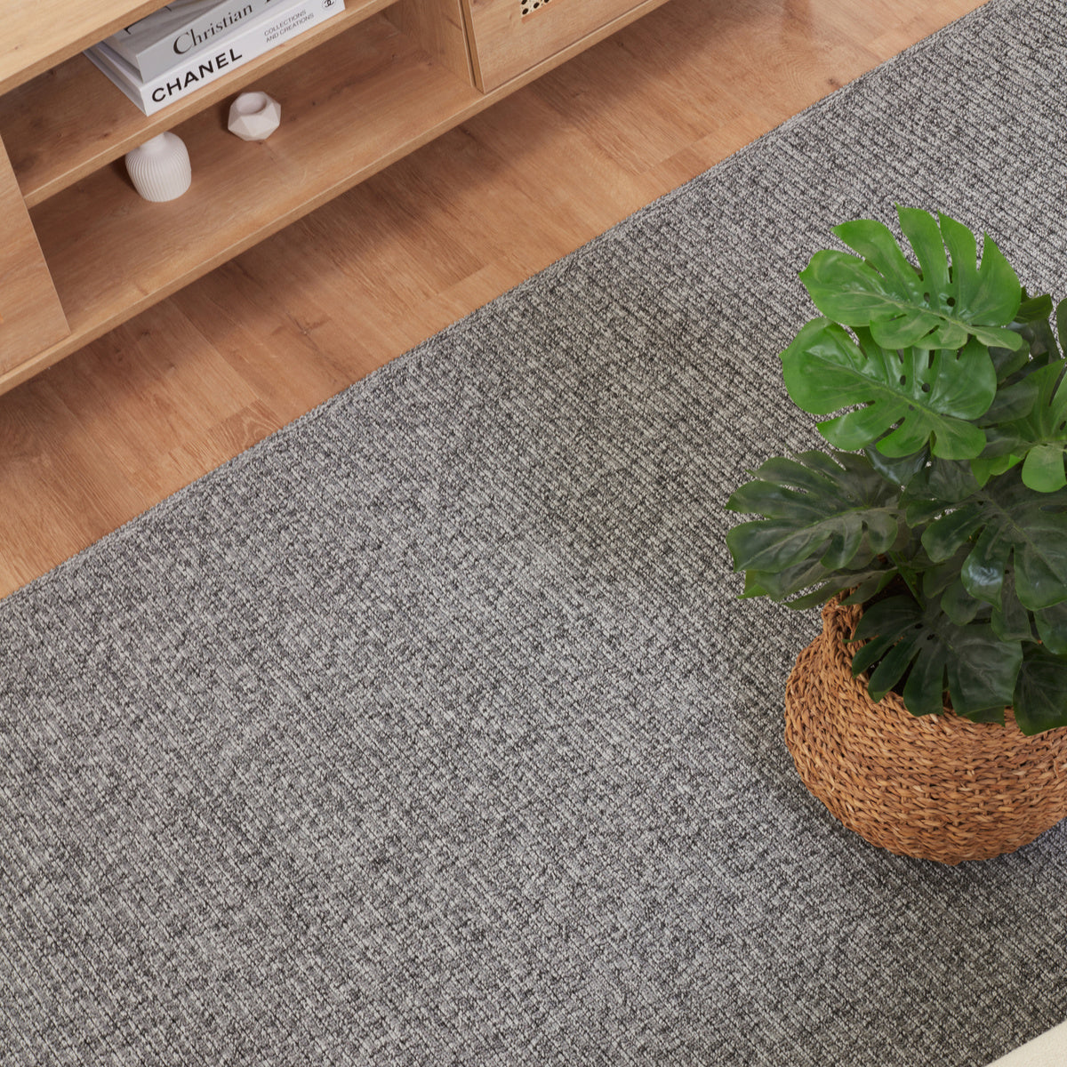 Kaşmir Halı Kilim/Jüt Assos V2 Gri Yıkanabilir Halı