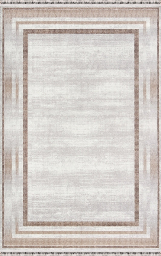 Merinos Halı Rodin 60900 070 Krem Kahve – Çerçeveli Modern Halı