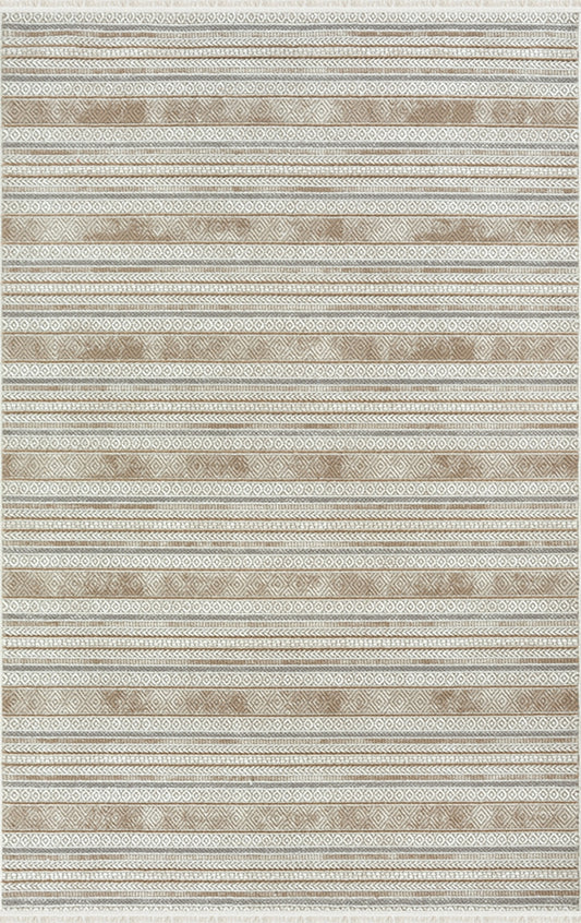 Merinos Halı Ritim 73340 070 Krem Bej – Yatay Çizgili Halı