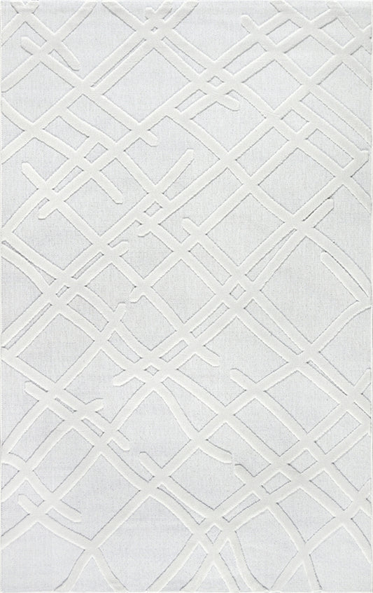 Merinos Halı Launge 65151 270 Krem – Kırık Çizgi Geometrik Halı