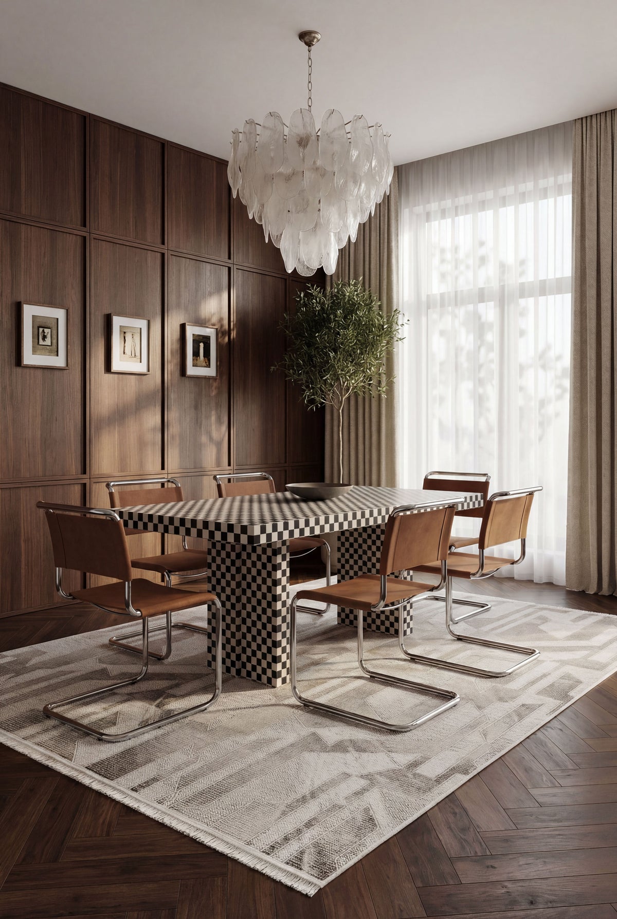 Atlas Halı Beykoz ZY04A – Gri Krem Art Deco Geometrik Modern Halı