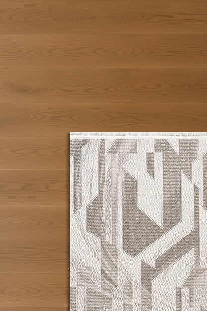 Atlas Halı Beykoz ZY04A – Gri Krem Art Deco Geometrik Modern Halı