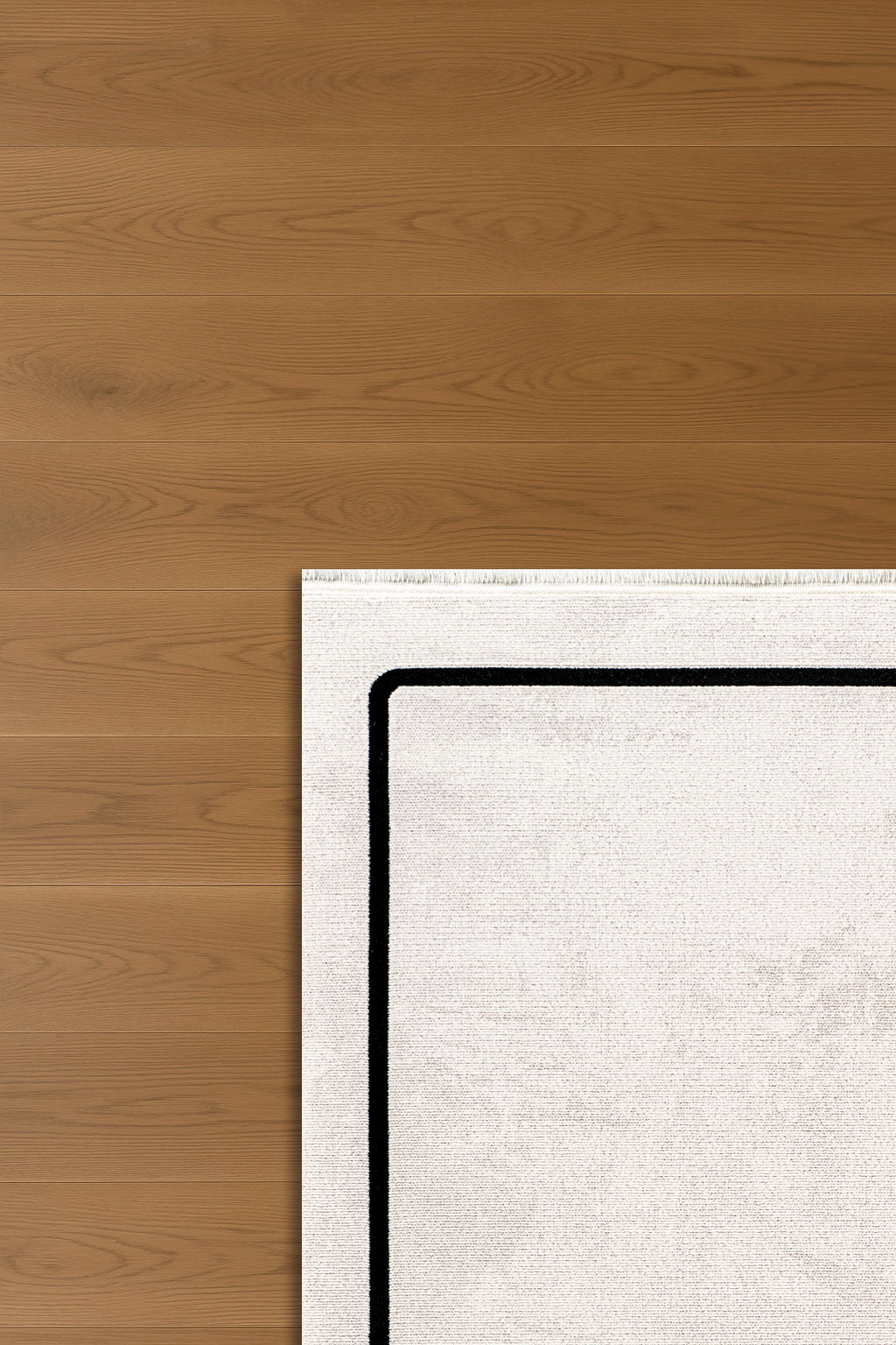 Atlas Halı Beykoz ZY06A – Krem Siyah Çerçeveli Minimal Modern Halı