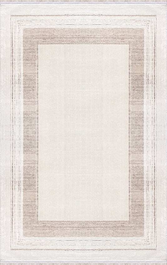 Merinos Halı Lion 62744 070 Krem Bej – Çerçeveli Sade Halı