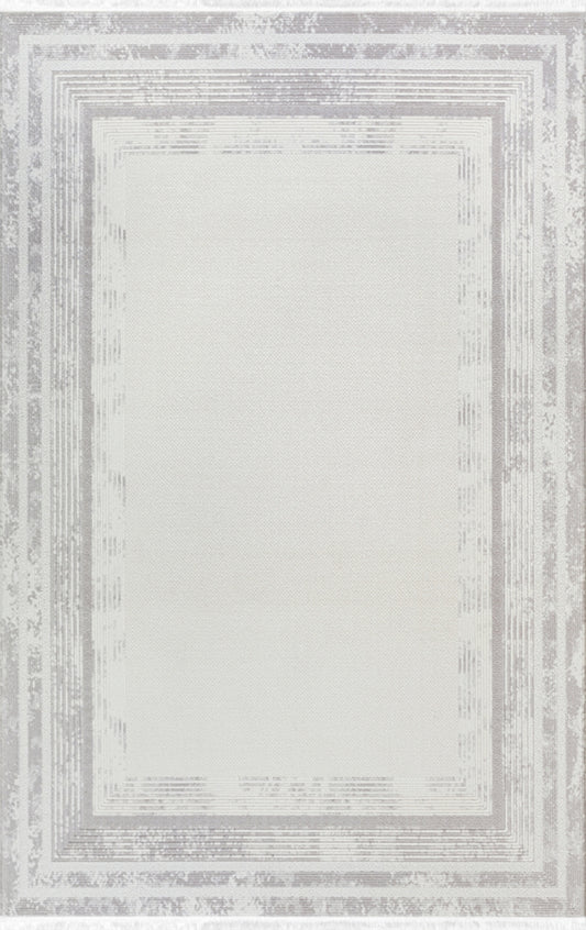 Merinos Halı Arden 79422 095 Krem Gri – Çerçeveli Modern Halı