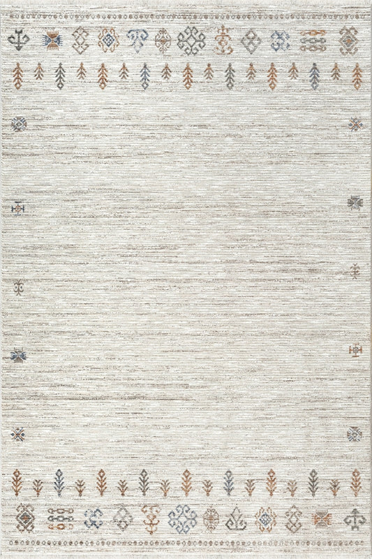 Merinos Halı Valeria 91003 060 Krem – Etnik Motifli Sade Halı