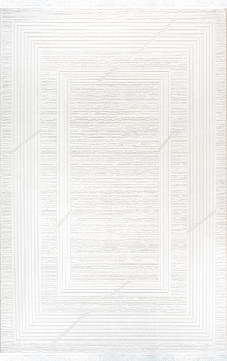 Merinos Halı Elegance 74430 060 Krem – Geometrik Çerçeveli Halı