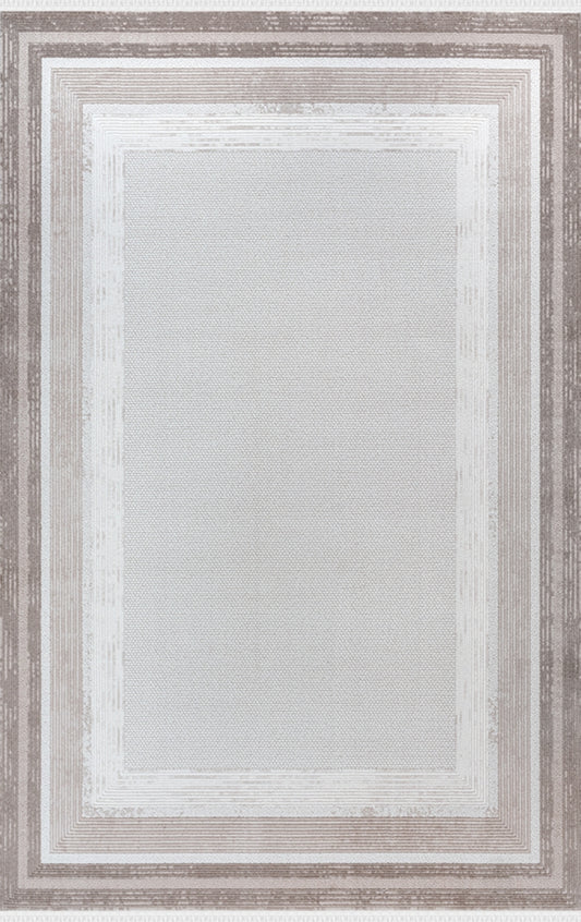 Merinos Halı Arden 79422 081 Vizon Gri – Çerçeveli Modern Halı